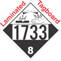 Corrosive Class 8 UN1733 Tagboard DOT Placard