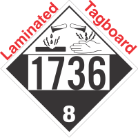 Corrosive Class 8 UN1736 Tagboard DOT Placard