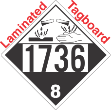 Corrosive Class 8 UN1736 Tagboard DOT Placard