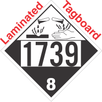 Corrosive Class 8 UN1739 Tagboard DOT Placard