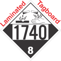 Corrosive Class 8 UN1740 Tagboard DOT Placard