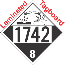 Corrosive Class 8 UN1742 Tagboard DOT Placard