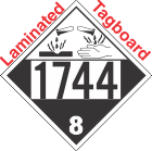Corrosive Class 8 UN1744 Tagboard DOT Placard