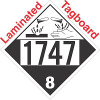 Corrosive Class 8 UN1747 Tagboard DOT Placard