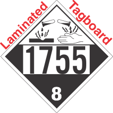 Corrosive Class 8 UN1755 Tagboard DOT Placard