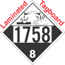 Corrosive Class 8 UN1758 Tagboard DOT Placard