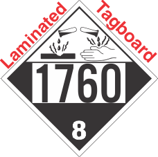 Corrosive Class 8 UN1760 Tagboard DOT Placard