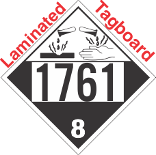 Corrosive Class 8 UN1761 Tagboard DOT Placard