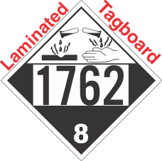 Corrosive Class 8 UN1762 Tagboard DOT Placard