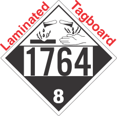 Corrosive Class 8 UN1764 Tagboard DOT Placard