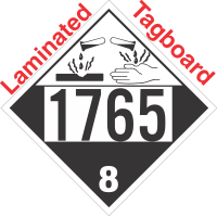 Corrosive Class 8 UN1765 Tagboard DOT Placard