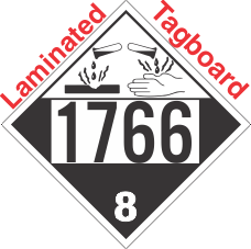 Corrosive Class 8 UN1766 Tagboard DOT Placard