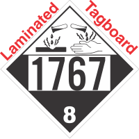 Corrosive Class 8 UN1767 Tagboard DOT Placard