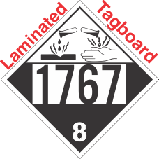 Corrosive Class 8 UN1767 Tagboard DOT Placard