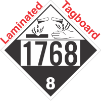 Corrosive Class 8 UN1768 Tagboard DOT Placard