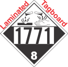Corrosive Class 8 UN1771 Tagboard DOT Placard