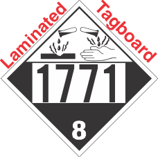 Corrosive Class 8 UN1771 Tagboard DOT Placard