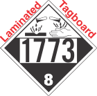Corrosive Class 8 UN1773 Tagboard DOT Placard