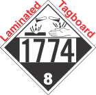 Corrosive Class 8 UN1774 Tagboard DOT Placard