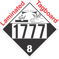 Corrosive Class 8 UN1777 Tagboard DOT Placard