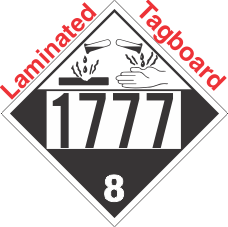 Corrosive Class 8 UN1777 Tagboard DOT Placard