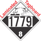 Corrosive Class 8 UN1779 Tagboard DOT Placard