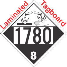 Corrosive Class 8 UN1780 Tagboard DOT Placard
