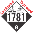 Corrosive Class 8 UN1781 Tagboard DOT Placard