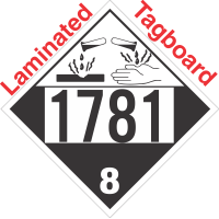 Corrosive Class 8 UN1781 Tagboard DOT Placard