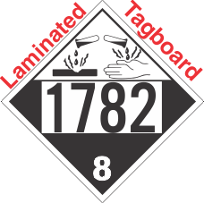 Corrosive Class 8 UN1782 Tagboard DOT Placard