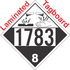 Corrosive Class 8 UN1783 Tagboard DOT Placard
