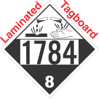 Corrosive Class 8 UN1784 Tagboard DOT Placard