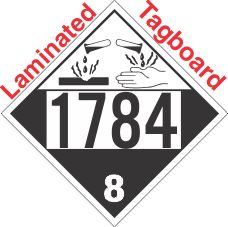 Corrosive Class 8 UN1784 Tagboard DOT Placard
