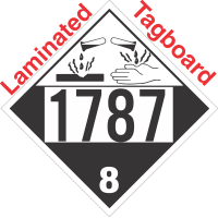 Corrosive Class 8 UN1787 Tagboard DOT Placard