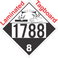 Corrosive Class 8 UN1788 Tagboard DOT Placard