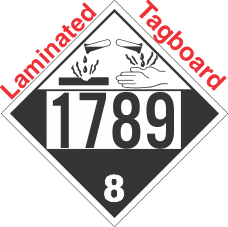 Corrosive Class 8 UN1789 Tagboard DOT Placard