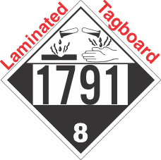Corrosive Class 8 UN1791 Tagboard DOT Placard