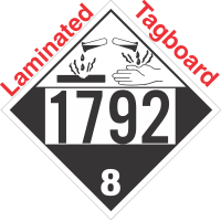 Corrosive Class 8 UN1792 Tagboard DOT Placard