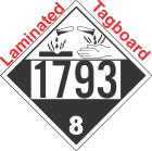 Corrosive Class 8 UN1793 Tagboard DOT Placard