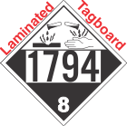 Corrosive Class 8 UN1794 Tagboard DOT Placard