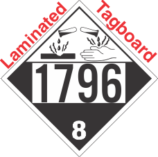 Corrosive Class 8 UN1796 Tagboard DOT Placard