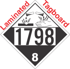 Corrosive Class 8 UN1798 Tagboard DOT Placard