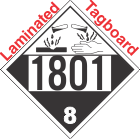 Corrosive Class 8 UN1801 Tagboard DOT Placard