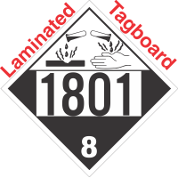 Corrosive Class 8 UN1801 Tagboard DOT Placard