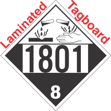 Corrosive Class 8 UN1801 Tagboard DOT Placard