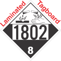 Corrosive Class 8 UN1802 Tagboard DOT Placard