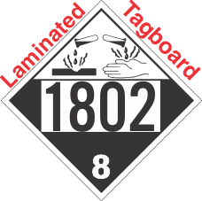 Corrosive Class 8 UN1802 Tagboard DOT Placard