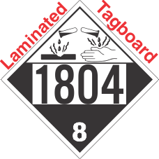 Corrosive Class 8 UN1804 Tagboard DOT Placard