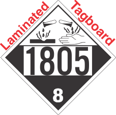 Corrosive Class 8 UN1805 Tagboard DOT Placard