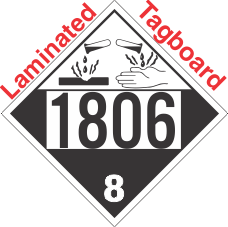 Corrosive Class 8 UN1806 Tagboard DOT Placard
